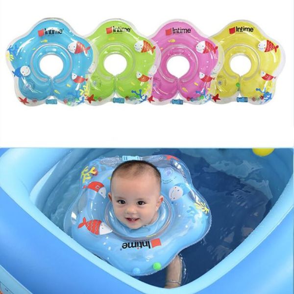 1 pçs piscina acessórios do bebê anel de natação do bebê anel flutuante inflável segurança infantil bebê pescoço flutuador círculo banho accesorios234l