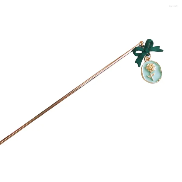 Grampos de cabelo retro chinês hairpin com liga durável rosa pingente pauzinhos para aniversário presente do dia de ação de graças