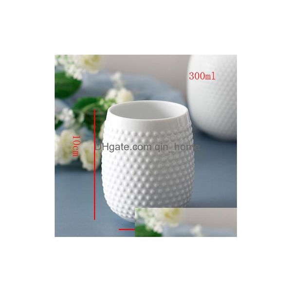 Set di accessori da bagno Accessori da bagno in ceramica 5 pezzi Scopino per WC/Tazza per collutorio/Bottiglia per lozione/Portasapone/Dispenser di sapone per la casa Dhkfw