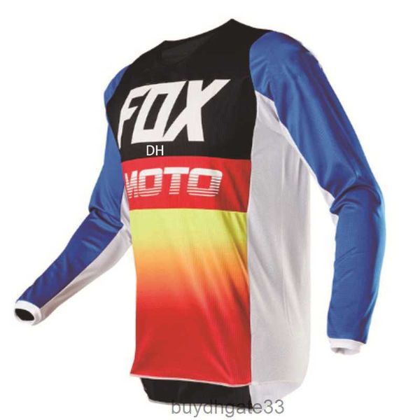 IXVS Camisetas masculinas Nova Fox Speed Descendente Mountain Bike Ciclismo Top Mens Manga Longa Off Road Racing Wear Camiseta respirável