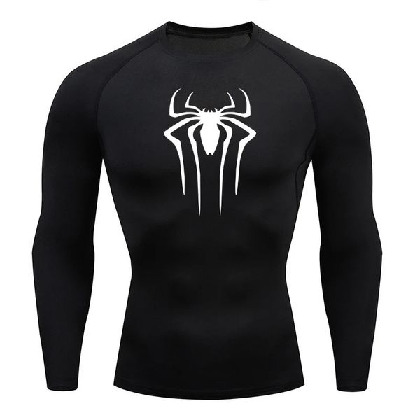 T-shirt da corsa per protezione solare sportiva seconda pelle da uomo Fitness Rashgarda MMA camicia a compressione a maniche lunghe abbigliamento da allenamento 240221