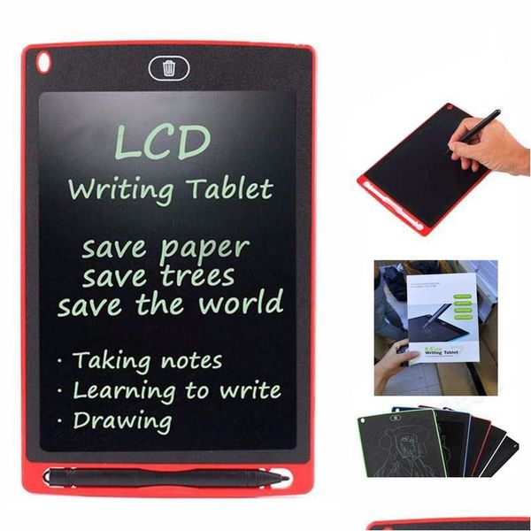 Pranchetas Atacado 8,5 polegadas LCD Escrita Tablet Ding Board Blackboard Handwriting Pads Presente para Crianças Paperless Notepad Tablets Memo Dhkgq