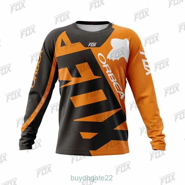 Erkek Tişörtler Orbea Fox Motokros Gömlek Uzun Kollu Erkekler Downhill Jersey Off-Road Bisiklet Yarışı T-Shirt Hızlı Kuru Bisiklet Enduro Polera M A1AX