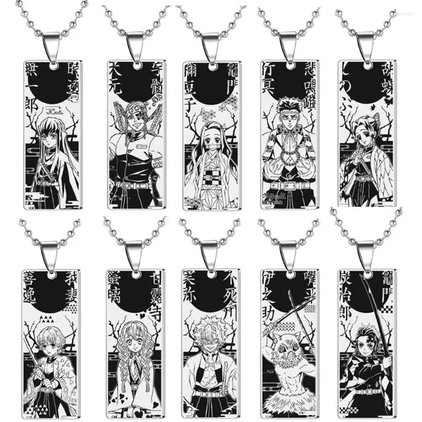 Anhänger Halsketten Japan Anime Dämon Slayer Cosplay Edelstahl Halskette Kimetsu Keine Yaiba Schmuck Für Frauen Mann Festival Geschenke