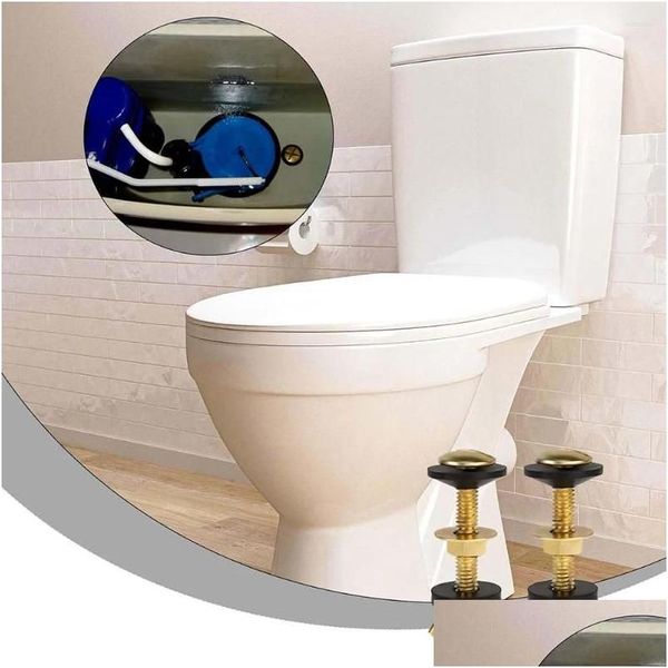 WC-Sitzbezüge Ers 1 Stück Schrauben mit Schraube Tank an Schüssel Bolzensatz Goldenes Badezimmerzubehör Home Repair Replacement Supplies Drop DHPTD