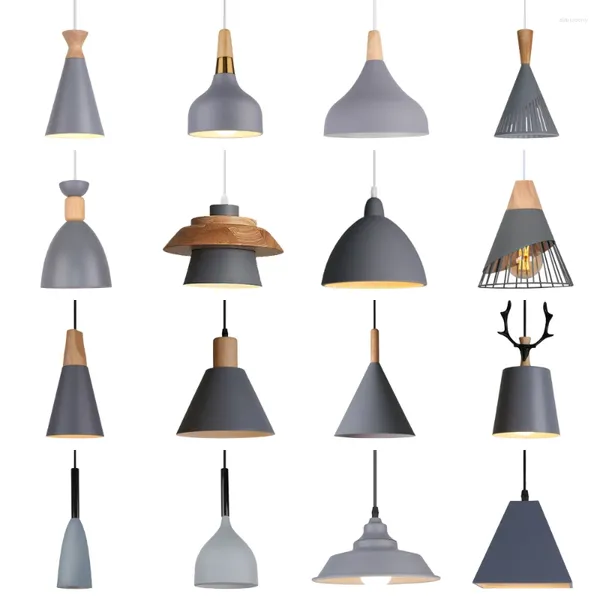 Lampade a sospensione Nordic Industrial LED E27 Lampada a sospensione moderna leggera Casa Soggiorno Cucina Decor Apparecchio di illuminazione Lampadario a soffitto