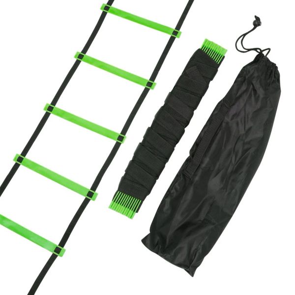 Оборудование 12-ступенчатая тренировочная лестница для ловкости, хит продаж, прочная, простая, многофункциональная лестница с нейлоновым ремнем, футбольная скоростная лестница