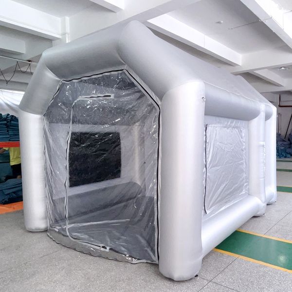 vendita all'ingrosso 10x6x4mH (33x20x13.2ft) Tenda portatile per lavoro di verniciatura gonfiabile per cabina di verniciatura a spruzzo per piccola moto con sistema di filtraggio per la verniciatura di automobili