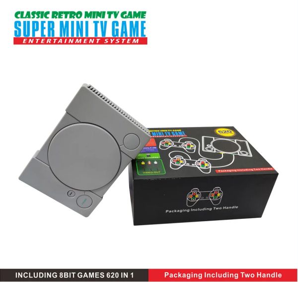 Console New Classic 8bit per PS1 Mini Home Game Machine Explosion Classic Retro Dualplayer Videogiochi Videogiochi con 620 giochi