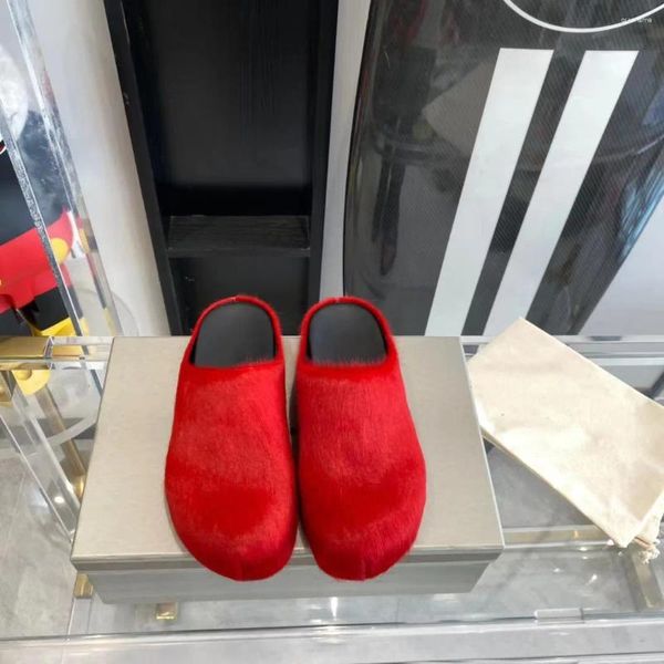 Pantofole Shallow Zapatillas Mujer PVC Rosso Scarpe firmate Stati Uniti Solido Catena concisa Punk