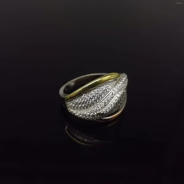 Anelli a grappolo Anello da uomo e da donna in argento puro 925 con design unico placcatura in oro zircone intarsiato per esigenze di stile cool