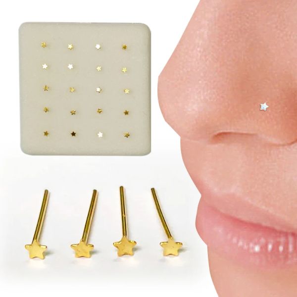 Jóias 20 unidades/pacote nariz Stud 925 prata esterlina estrela forma piercing nez piercing nariz jóias