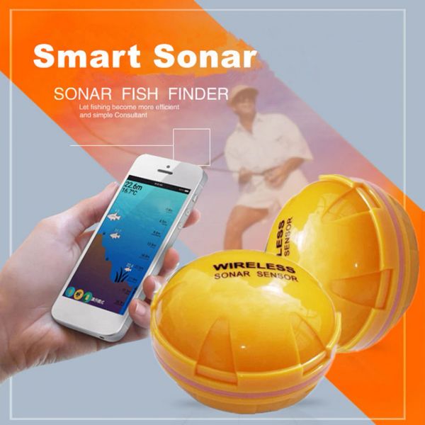Finder Wireless Fish Fish Finder profondità Echo Souder Sonar Alarmanti trasduttore Iosandroide Fishfinder con profondità GPS 120ft
