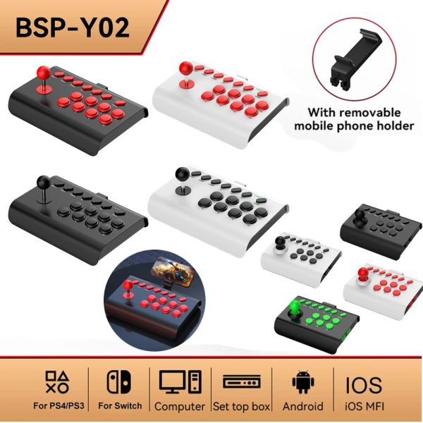 Joysticks Arcade Game Stick Joystick Controller Verkabelt/BT Wireless/2,4G 360 ° Kampf Game Controller Für PS4/PS3/Xbox One/Switch/PC