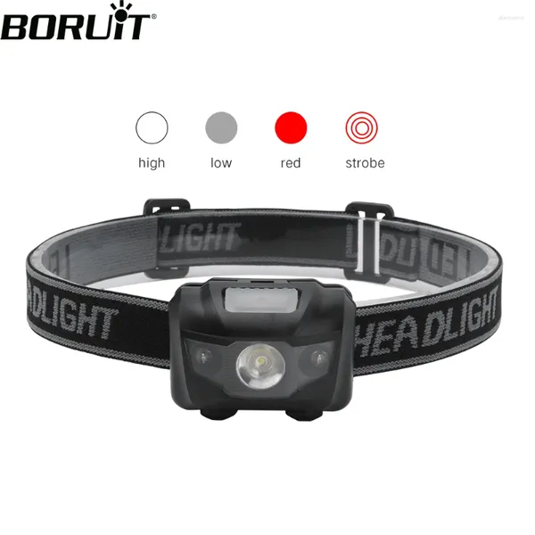 Stirnlampen BORUiT Rotlicht LED Mini Scheinwerfer 300LM AAA Batterie Wasserdichte Kopf Taschenlampe Camping Jagd