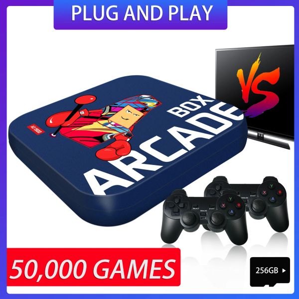 Konsolen Arcade Box Videospielkonsole 256G Eingebaute 50000+ Spiele Super Console 4K HD TV Game Box für PS1/N64/DC Klassisches Retro-Spiel