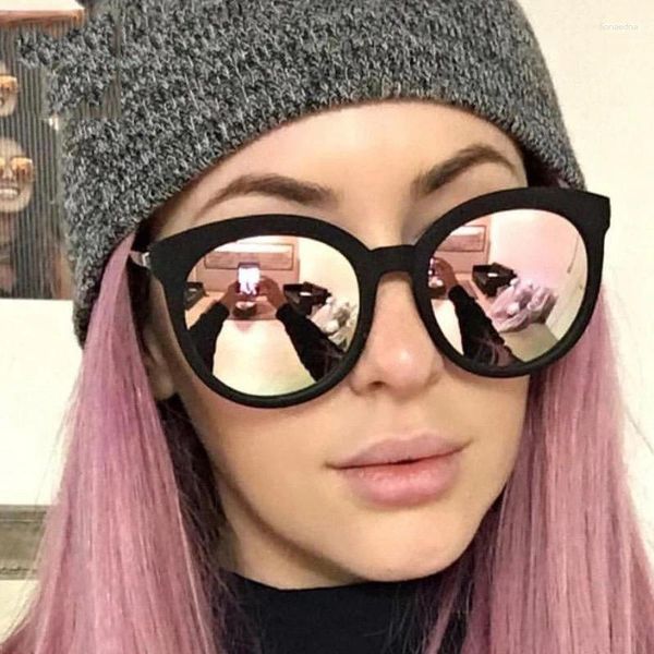 Occhiali da sole 2024 Occhiali da vista vintage da donna di lusso con lenti color caramello Classic Retro Outdoor Feminino UV400