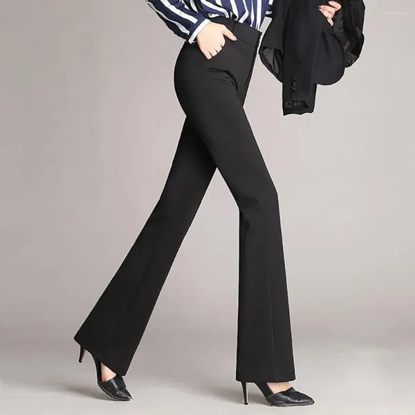 Pantaloni da donna Pantaloni elasticizzati Moda Pantaloni da donna ad alta elasticità Casual larghi slim svasati abiti formali per appuntamenti