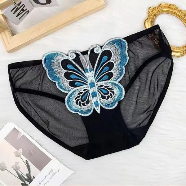 Mutandine da donna Mutande trasparenti da donna Ricamo a farfalla Scava fuori slip Accogliente biancheria intima sexy di alta qualità Lingerie erotica femminile