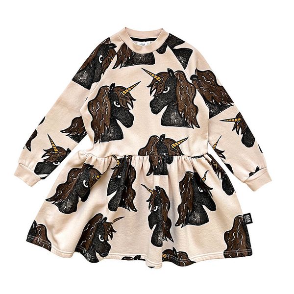 LMH Stil Kinder Kleidung Sets INS Kinder Einhorn gedruckt Sweatshirt Jungen lose beiläufige Hosen Mädchen Langarm Faltenkleid S0465