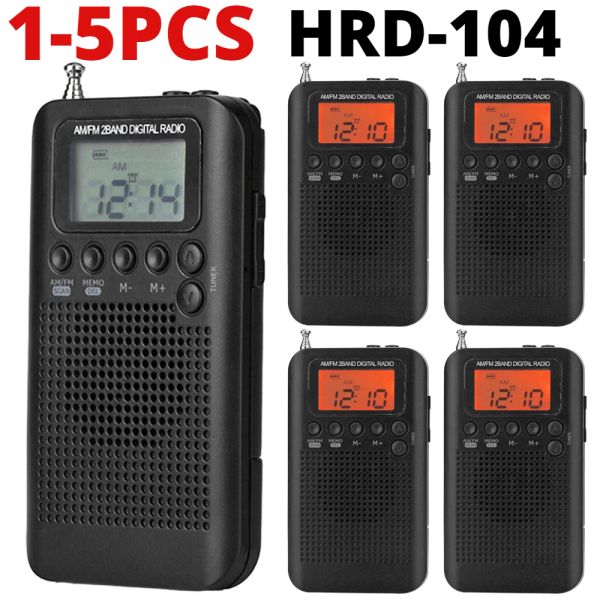 Radio 51-teiliges D104 AM-FM-Radio, LCD-Display, Taschenradio mit Treiberlautsprecher, wiederaufladbare Dualband-Stereoantenne, digitales Tuning-Radio