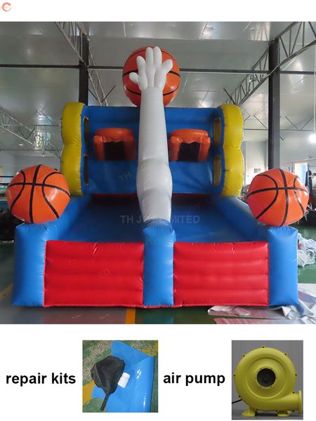 4x3x3mH (13,2x10x10ft) Con ventilatore Nave libera Attività all'aperto Noleggio di carnevale Gioco di tiro a basket gonfiabile in vendita3