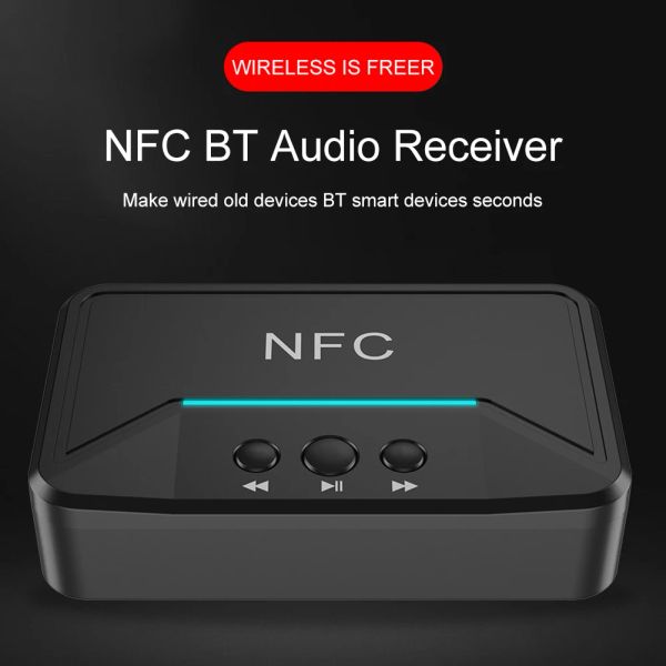 Lautsprecher BT200 NFC Bluetooth 5.0-Empfängeradapter 3,5-mm-AUX-RCA-Buchse Stereo-Audio-Wireless-Adapter für Lautsprecherverstärker USB-Wiedergabe