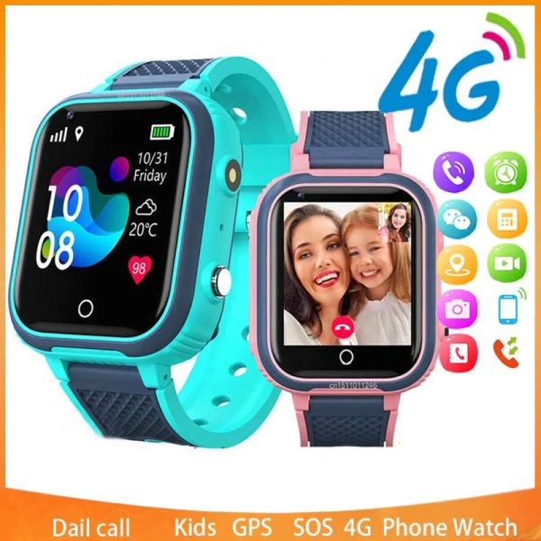 Saatler Xiaomi Mijia 4G Kids Akıllı İzle Çocuk GPS WiFi SOS Video Çağrı Saat IP67 Su Geçirmez Akıllı Sıkışma Çocuk Öğrenci Bilek Saatler