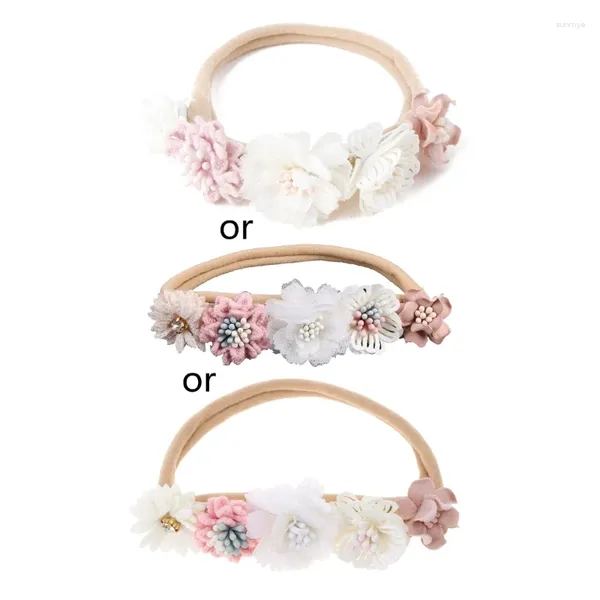 Acessórios de cabelo Flor Artificial Bebê Headband Cem Dia Nascido Infantil Criança Para Chuveiro Meninas Pograph Props