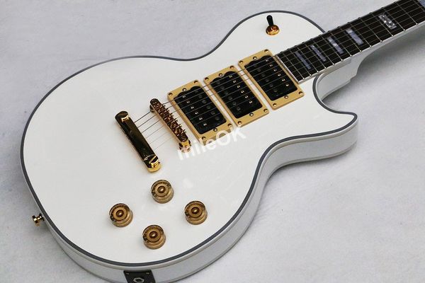 Nuovo arrivo!Peter Frampton Signature Chitarra tastiera in palissandro, chitarra elettrica chibson con manico in un unico pezzo, 3 pickup colore bianco