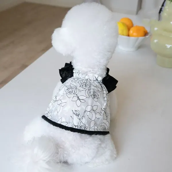 Vestuário para cães Chiffon Vestido Chihuahua Roupas Cachorrinho Saia Yorkie Pomeranian Shih Tzu Maltese Poodle Bichon Roupas Pet Vestidos XS