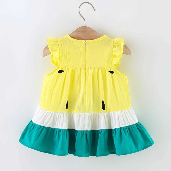Vestidos da menina 2pcs bebê meninas casual cor bloco sem mangas vestido de verão conjunto roupasl2402
