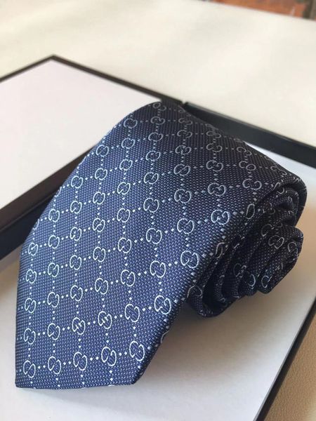 Cravatta di seta di lusso di alta qualità firmata cravatta di seta nera blu jacquard tessuta a mano per uomo cravatta casual e da lavoro cravatta di moda