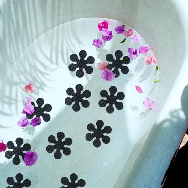 Tappetini da bagno 10 pezzi a forma di fiocco di neve antiscivolo adesivo per battistrada doccia adesivi per pavimenti in cartone animato vasca da bagno nastro antiscivolo bagno tappetino antiscivolo per bambini