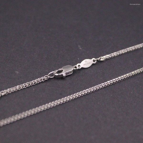 Pendants PT950 Pure Solid Platinum 950 Halskette für Damen 1,2 mm Weizenkettenglied 45 cm / 4,16 g