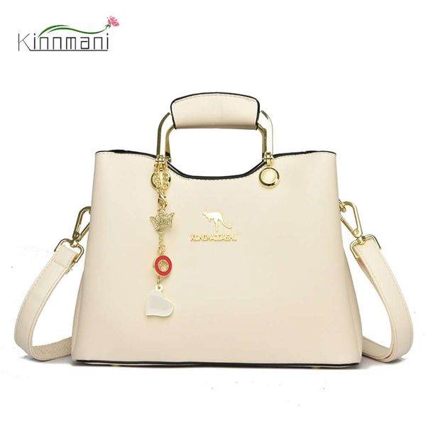 Designer estilo bolsas femininas 2023 luxo couro macio sacos de ombro moda coroa amor pingente grande capacidade sacos do mensageiro