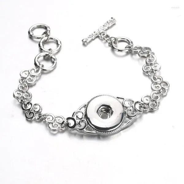 Link-Armbänder, modisch, Kreis-Charms, Schnapparmband, verstellbare Passform, 18 mm Knöpfe, Schmuck für Frauen im Großhandel