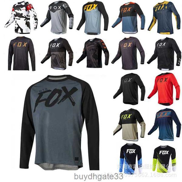 T5jy Erkek Tişörtleri Yeni Fox Off Road Motosiklet Yarışı Bisiklet Bisiklet Spor Giyim Uzun Kol Üst Dağ Bisikleti T-Shirt