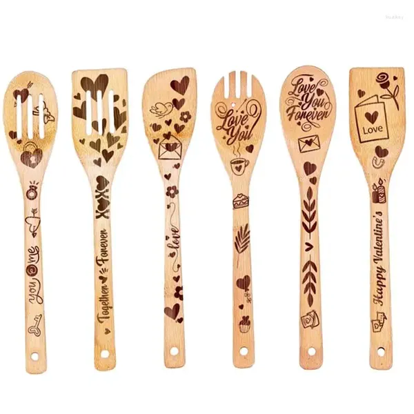 Set di stoviglie Cucchiai di legno versatili per utensili da cucina Strumenti per mescolare Accessori da cucina alla moda Strumento per raschiare