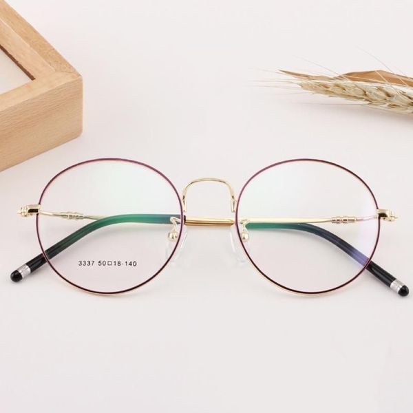 Moda güneş gözlüğü çerçeveleri veshion yuvarlak glaslar erkek kadın vintage gözlük retro alaşım şeffaf net gözlük reçetesi po218i