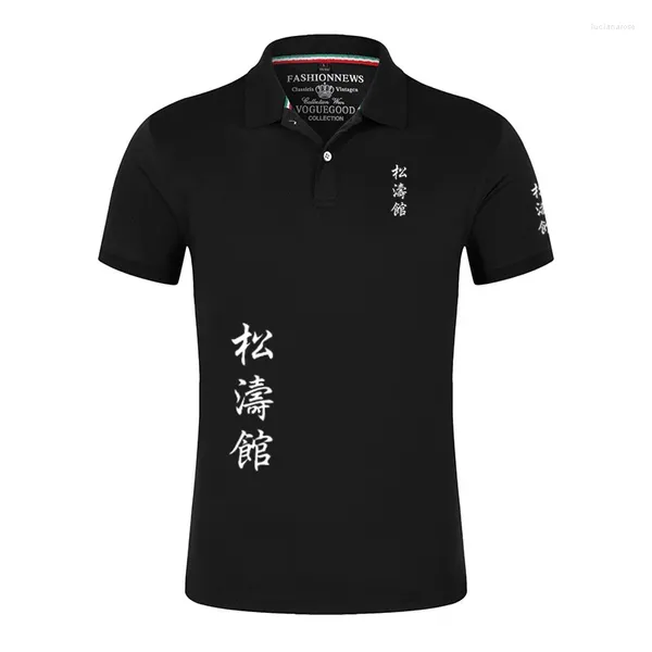 Herren Polos Sokan Karate 2024 Sommerstil Bewegung Stehkragen Baumwolle Kurzarm Slim Casual Modisches Poloshirt Top