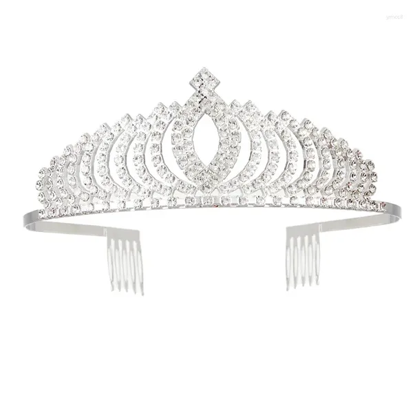 Fermagli per capelli Amazon Tiara nuziale Principessa Strass Accessorio in metallo Velo da sposa Abito Compleanno Palla Fascia per capelli Accessori corona