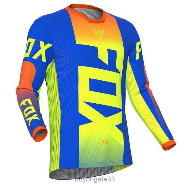 NJRD T-shirt da uomo Vendita calda Fox Speed Down Mountain Bike Primavera/estate T-shirt da ciclismo fuoristrada a maniche lunghe per esterno