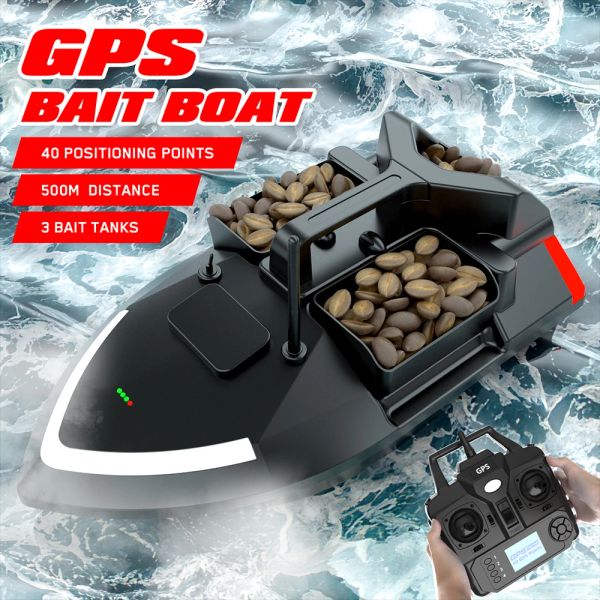 Zubehör GPS Fishing Bait Boat 500 m RC Köderboot Dual Motor Fish Finder 2 kg Ladeunterstützung Automatische Kreuzfahrt-/Rückkehr/Routenkorrektur