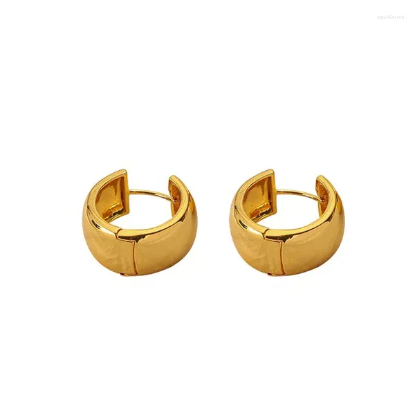 Creolen Huggie Wide Circle Earring Pendientes Plateados Large 18K vergoldet für Mädchen Geschenk