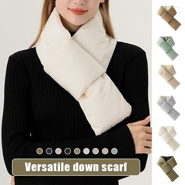 Шарфы в японском стиле, простой ветрозащитный женский зимний теплый пуховый шарф с хлопковой подкладкой, уличный нагрудник, накладной воротник