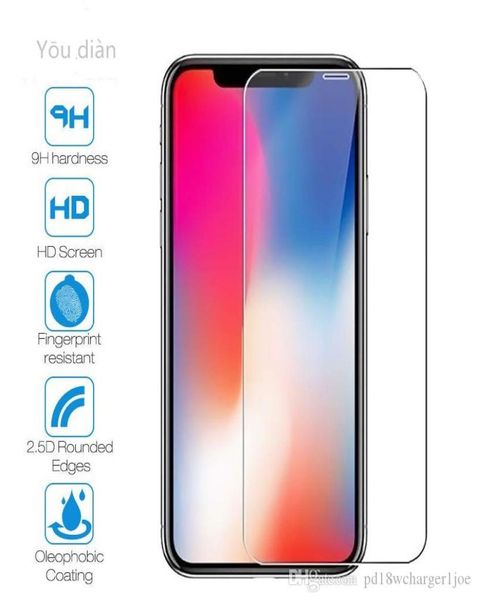 Vetro temperato per iPhone X XS MAX XR 4 4s 5 5s SE 5c Pellicola protettiva per schermo 6 6s 7 8 Plus X 11 pro Protezione in vetro2584512