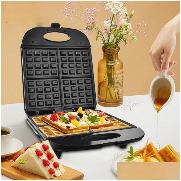 Moldes de cozimento Mods Waffles elétricos Fabricante Sanduíche Hine Bolha Ovo Bolo Forno Café da Manhã Waffle Cozinha Appliances Baking Drop Delivery Dhjm1