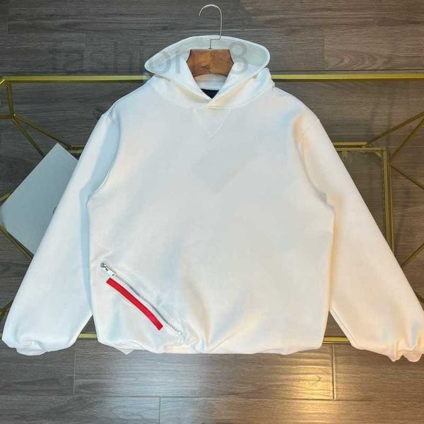 Moletom com capuz masculino designer topo outono/inverno novo náilon emendado zíper bolso hoodie 9eoh