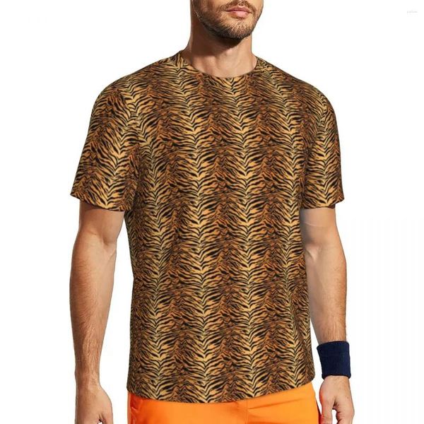 T-shirt da uomo Stampa animalier Camicia sportiva Estate Tiger Stripe Maglietta vintage novità per coppia Design Top Plus Size 5XL 6XL